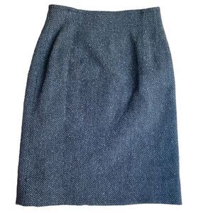 Rena Lange Brown Tweed Wool Pencil Skirt